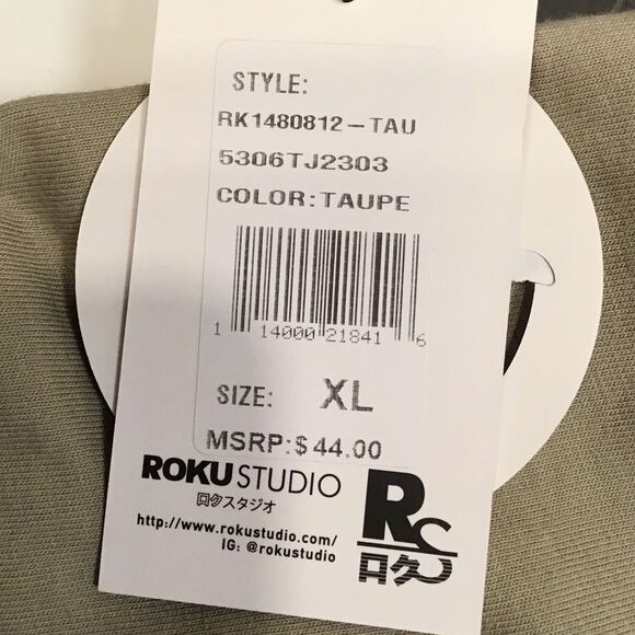 Roku Studio Mens Graphic Tee Sixe XL Dripping Teardrop Skull Short Sleeve Tan - Picture 8 of 12